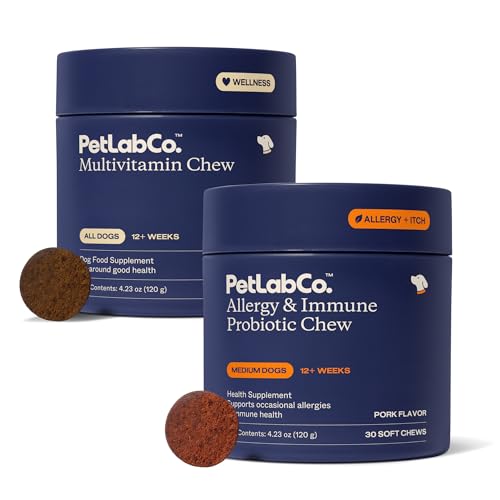 PetLab Co. – Allergy & Multivitamin Bundle: Once Daily Tailored Seasonal Allergy Support for Dogs 30 Count & Dog Vitamins and Supplements to Support Overall Health & Immune System 30 Count