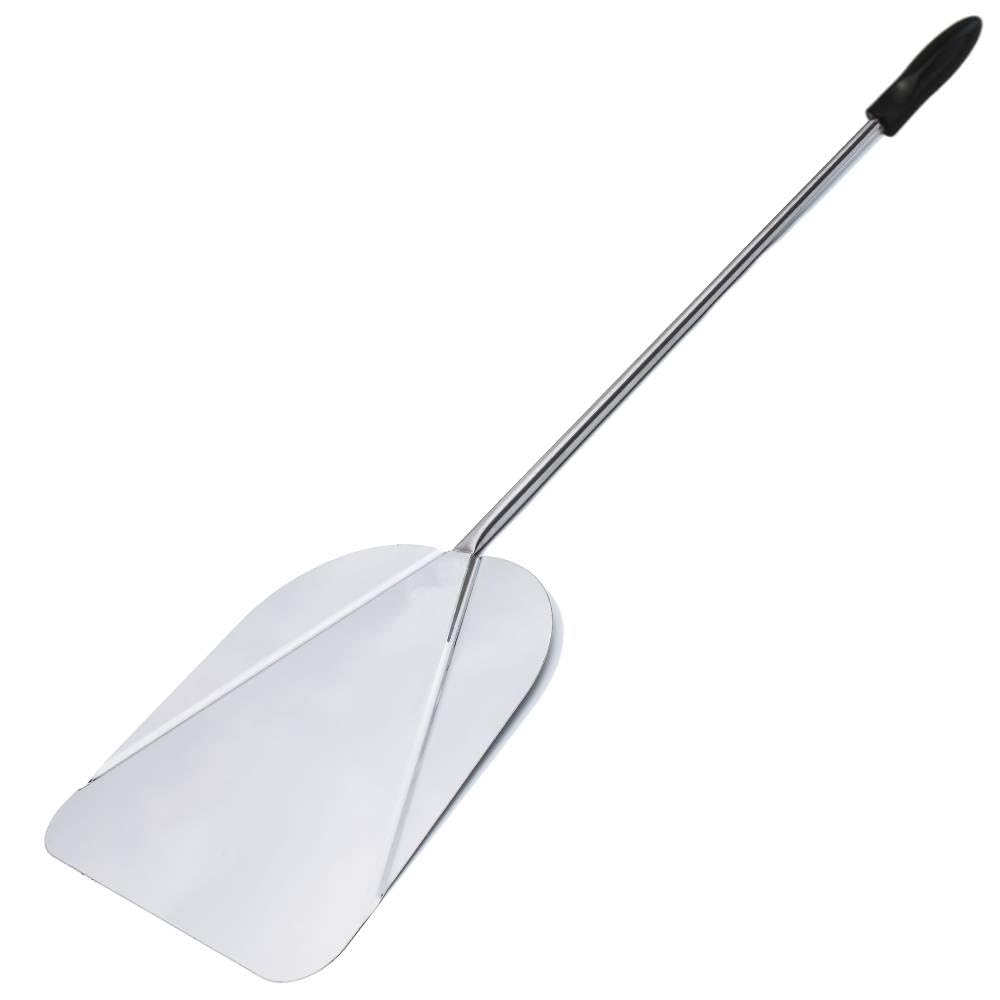 GIEMME Lot 5 Pelles à Pizza Ø30cm Inox Professionnel Manche 82 cm Pelle ronde Ø22 cm Brosse orientable Poils en laiton