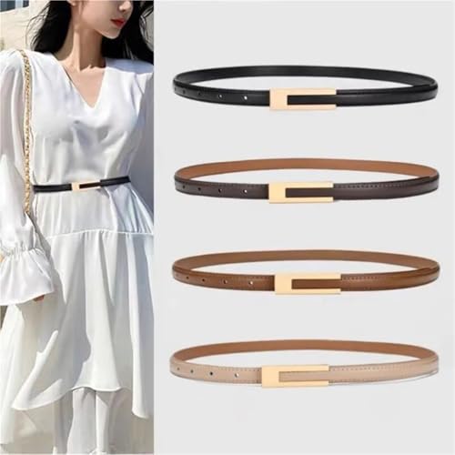 Women PU Leather Thin Waist Strap Metal Accessories Basic Belt Women Casual Porous Adjustable Belts2