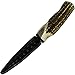 I LUV LTD Traditional Sgian Dubh with Buffalo Cap Horn Finish Leather Holder Scottish Made