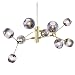 Produktbild H.JPT 9 Licht hängende Lichtschirme, Kronleuchter Beleuchtung Bubble Ball Pendelleuchte, Gold Metall hängende Lampe Wohnzimmer Esszimmer Leuchten,Gold,GradientSmokeGray