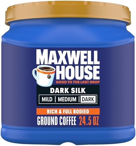 Maxwell House Ground Coffee, Dark Silk Dark Roast, 24.5 oz Canister