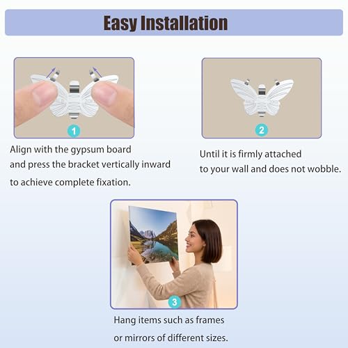 44 lb Drywall Picture Hanger, Heavyweight Hanging Solution for Room Decor and Office Space Decor, Including Mirrors or Large Art – 36 Pack. — view 4