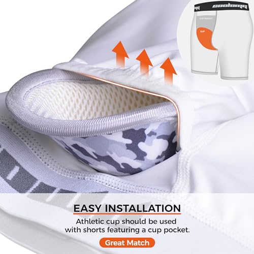 COOLOMG 2-Pack Boys Baseball Underwear with 1 Soft Protective Athletic Cup, Youth Compression Shorts for Football MMA2