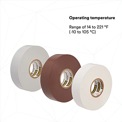 3M Scotch Vinyl Color Coding Electrical Tape 35, 1/2" X 20', Multi-Color, 8 Pack #TOP4