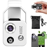 Nanozoom 2025 - Nano Zoom 200x per iPhone, fotocamera da microscopio tascabile 200x, lente zoom per iPhone, zoom con lente CPL, più stabile e più chiara (bianco)