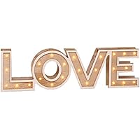 Bombilla Texto Madera LED blanco cálido Texto Home o Love Decoración Luz Iluminación, Madera, love