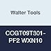 Walter Tools CCGT09T301-PF2 WXN10 Carbide Tiger-Tec Positive Indexable Turning Insert, 0.004" Corner Radius, 3/8" IC, 5/32" Thick, 0.004" - 0.059" Depth of Cut (Pack of 10)
