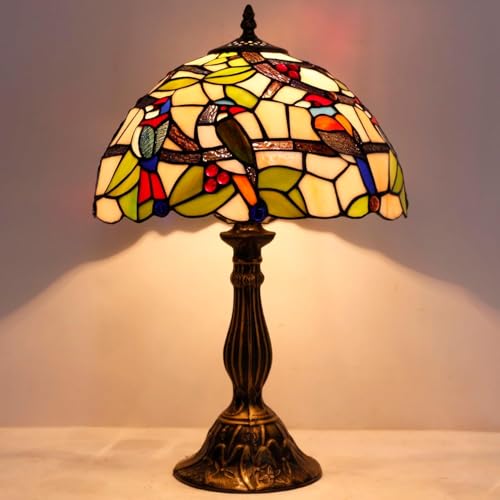 Image of Tiffany Lamp Shade Replacement Only 12X6 Inch Stained Glass Style Lampshade with Cap fit for Table lamp Pendant Light Ceiling Fixture (Stained Glass)