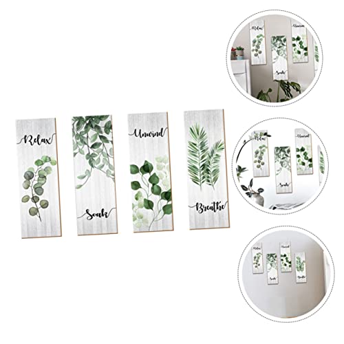 Placas de madera decorativas para baño Cabilock pack de 4 carteles colgantes para aseos 8