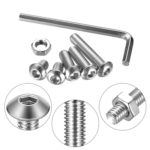 Miniatura 3 de 200 Piezas M6 Set De Tornillos Y Tuercas, Tornillos De Cabeza Hexagonal Con Tuercas, Kit De Tornillería De Acero Inoxidable