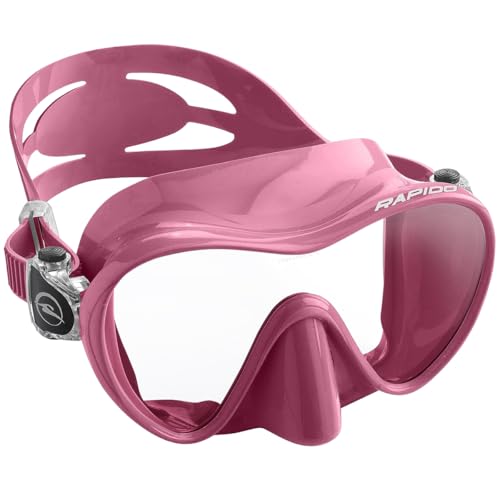 Adult Snorkel & Scuba Mask, Frameless Single-Lens 180° Tempered Glass