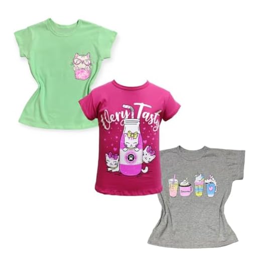 Kit Com 3 Blusa Infantil Menina T-shirt Camiseta Feminina (1 Verde bebe 1 Cinza 1 Rosa pink, 12)