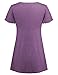 Lem&Hao Slimming Fitted Tunics for Women Summer Flattering Long Tops Casual Wear Purple