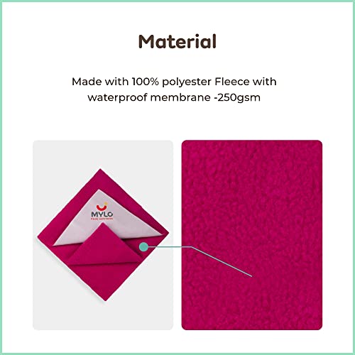 Image of Mylo Baby Waterproof Mattress Protector for Baby (0-3 Years), Extra Absorbent, Soft and Reusable Quick Dry Sheets (100X70cm)(Orchid, Full)