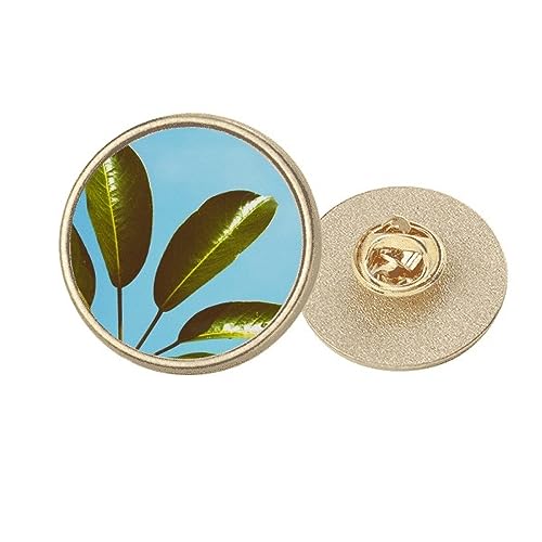 Broche ronde Blue Sky Nature doré M - Bijou de veste et accessoire métal pour femme