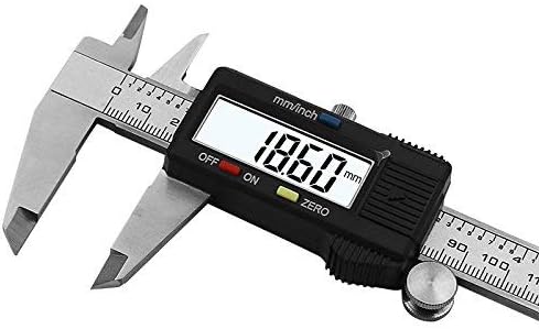 Holite Digital Caliper Electronic Vernier Scale Stainless Steel Body Inch/Millimeter Conversion 6inch/150mm LCD Screen Auto Off Measuring Tool with High Precision Black