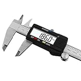 Holite Digital Caliper Electronic Vernier Scale Stainless Steel Body Inch/Millimeter Conversion 6inch/150mm LCD Screen Auto Off Measuring Tool with High Precision Black