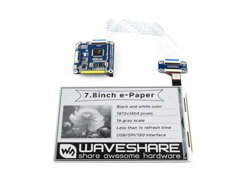 Image of Waveshare 7.8inch E-Ink Display HAT for Raspberry Pi 1872x1404 Resolution with Embedded Controller IT8951 Communicating via USB /SPI /I80 /I2C Interface Supports Partial Refresh.