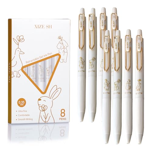 Bolígrafos de gel XIZE SH Cute 0.35 mm, tinta negra, pack 8 miniatura 1