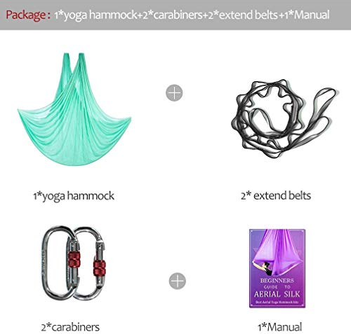 Sycyka Aerial Yoga Hammock L:5M W:2.8M Aerial Pilates Silk Yoga Swing Set With 2000 Ibs Load Include Daisy Chain thumb #6
