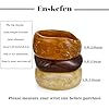 ENSKEFEN 3PCS Acrylic Resin Bangle Bracelet Set for Women Chunky Wide Beige Brown Geometric Irregular Acrylic Bracelets Vintage Statement Resin Bangles #5
