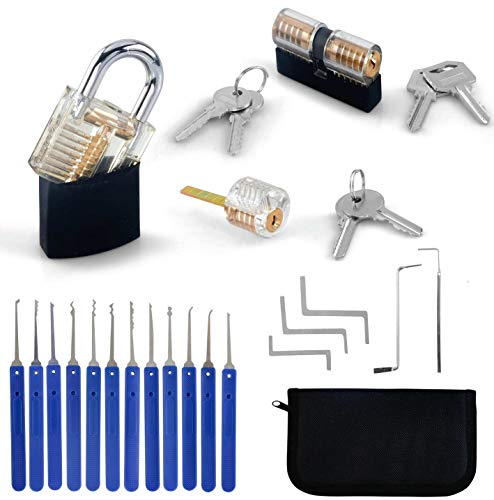 Practice Tool Lockset, Professional Lock Repair Set with 3 Locks and 17 pcs