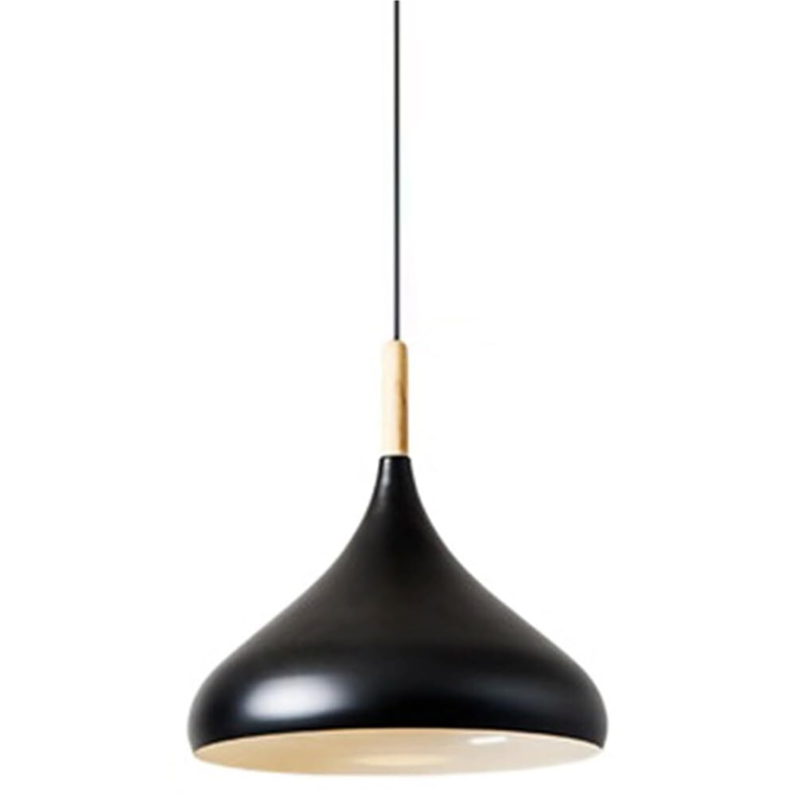 Lámpara colgante nórdica de techo con pantalla de madera de 1 cabezal E27 8