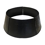 SXSZZXL Christmas Tree Collar 5-Panel Holiday Metal Skirt Decor Tree Base Cover Decorations for Christmas Home Decor (Black)