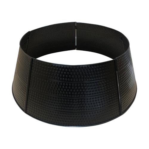 SXSZZXL Christmas Tree Collar 5-Panel Holiday Metal Skirt Decor Tree Base Cover Decorations for Christmas Home Decor (Black)