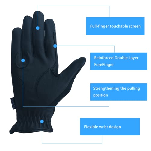 Onnas Indoor Equestrian Riding Gloves Touchscreen Equestrian Gloves Women Anti-Slip Horse Riding Gloves Breathable Horseback Riding Gloves For Girls (Black-1, Small) #TOP1