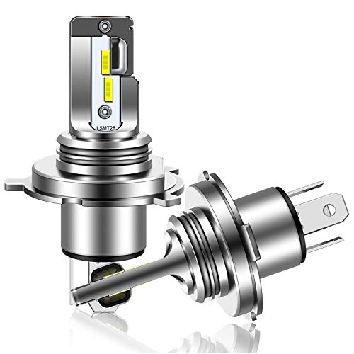 TECTICO H4 P43t 40W 6000K LED Ampoules Phare Avant de Voiture Ampoule voitre Mini Blanc Froid X-Treme Vision Feux de Route/Feux de Croisement,Kit de Conversion...