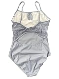 GMGQJST Maillot Ballet Mujer Leotardo de ballet for mujer, elegante mono de baile for adultos, ropa de práctica diaria de ballet y yoga, leotardo de encaje(Cement grey,S)