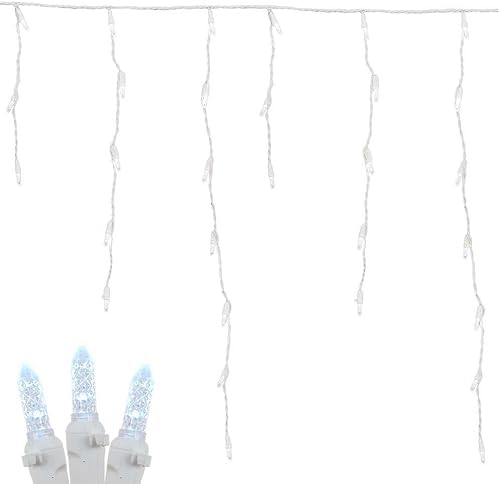 Miniatura 7 de Novedad luces, Inc. M5 Navidad LED Icicle Light Set, Cable blanco, 15 "de largo, 150 luz, Verde Verde,Blanco cálido,Blanco puro,Varios