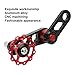 Single Speed Chain, Alloy Folding Tensioner Aluminum Stabilizer for Black (Red)