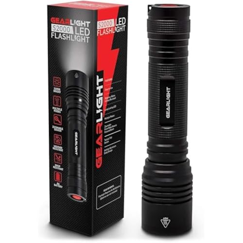 LED Flashlight High Lumens, Tactical Flashlight Battery Powered (Batteries Not Included), Bright Handheld Flashlight for Camping, Hunting, Home, Security, Hiking, Walking at Night & Emergency Use