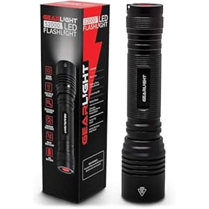 GearLight S2000 LED Flashlight High Lumens – Super Bright, Powerful, Mid-Size Tactical Flashlight for Outdoor Activity & Emergency Use – S2000-1 Pack, (Batteries Not Included)