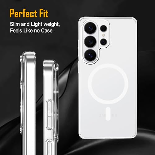 Image of Zapcase Back Case for Samsung Galaxy S26 Ultra 5G | Slim Lifetime Anti-Yellow Crystal-Clear Cover with Elevated Camera Protection & MagSafe Compatibility | Premium German Polycarbonate | Clear