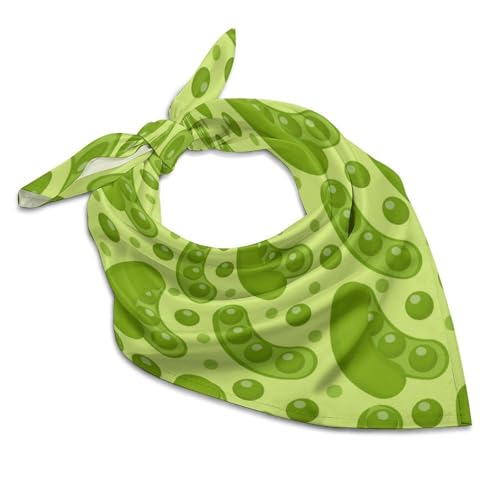 Csemeie Cartoon Pea Pattern Bandana Hair Scarf Headband Adjustable Neckerchief for Men Women Decor