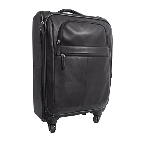 Canyon Outback Canyon Outback Romeo Canyon 22-inch Spinner Carry-on Leather Suitcase - Black Carry-On Luggage, Black - Thumbnail 4