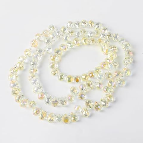 98Pcs Crystal Teardrops - Novborcz 8x9mm Top Drilled Teardrops Chandeliers Pendants DIY Projects Earrings Necklaces Bracelets for Jewelry Making Home Hanging Decorations (Crtrine) Cover