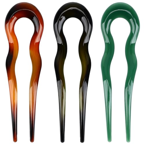 Beaupretty Retro U-Shaped Hair Pins 3Pcs Large French Hair Forks ...