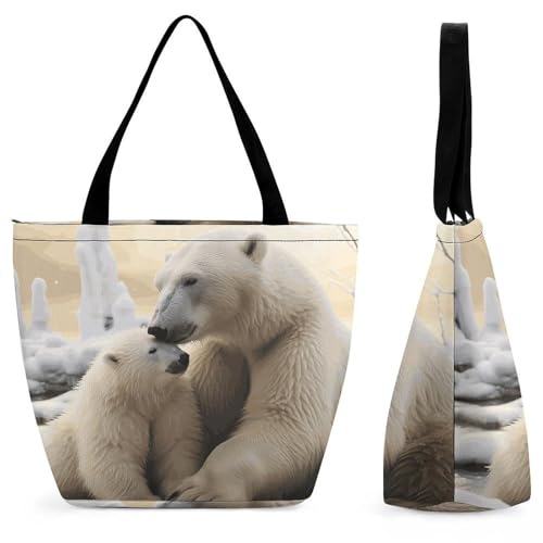Sac fourre-tout ours polaire love un accessoire tendresse pour le quotidien