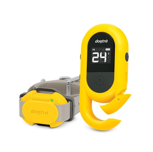 Dogtra CUE Yellow E-Collar for Dogs Training Collar with Remote Training Made Easy for Everyday Dog Owners Gentle Vibration Custom Boost Waterproof Rechargeable 400-Yard Range System