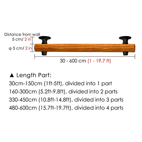 Main courante en fer noir pour escalier intérieur et extérieur de 220cm - 6