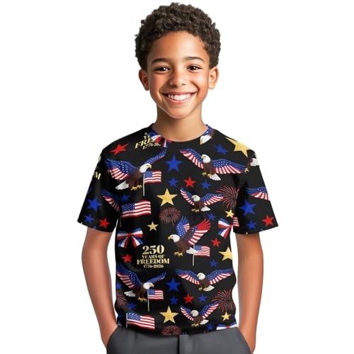 Image of Kids Graphic T-Shirt Boys Girls Novelty Tees Top Short Sleeve Shirts Summer Blouses 3-16