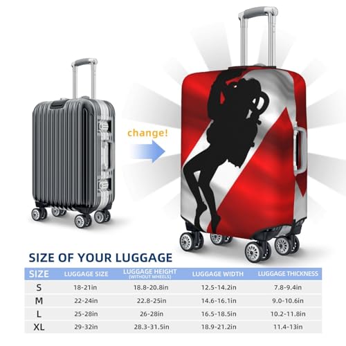 Rqwaaed Scuba Diving Red Flag Protect Your Luggage in Style with Our Suitcase Cover - Ideal for Travelers and Business Trips! Large3