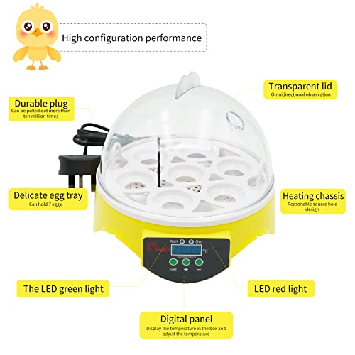 MOGOULUA Mini Ei Inkubator Temperatur Automatische Steuerung Inkubator für Eier mit LED Digital Screen Geflügel… – Bild 5