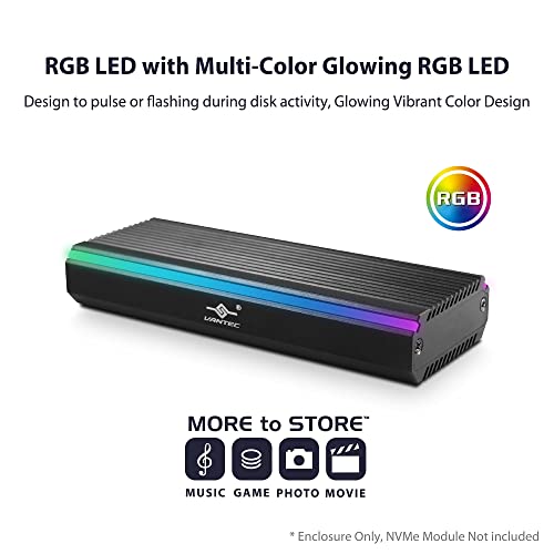 Caja externa USB 3.2 Vantec NexStar SX con RGB para M.2 NVMe/SATA miniatura 2