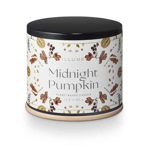 Image of Illume Noble Holiday Collection Midnight Pumpkin Vanity Tin Candle, 11.8 oz
